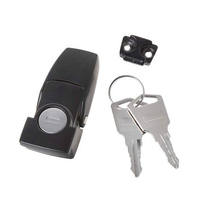 kxnps Hasp Latch, Cabinet Black Coated Metal Hasp Latch DK604 Security Toggle Lock with Two Keys
