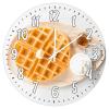 Waffle Cream Round Clock 10Inch Round Clocks Food Kitchen Decor Hanging Wall Clocks Non Ticking Silent Wall Clocks Restaurant Decoration Clock Modern Decor for Bathroom Bedroom Birthday Gift view 1