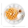 Waffle Cream Round Clock 10Inch Round Clocks Food Kitchen Decor Hanging Wall Clocks Non Ticking Silent Wall Clocks Restaurant Decoration Clock Modern Decor for Bathroom Bedroom Birthday Gift view 2