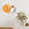 Waffle Cream Round Clock 10Inch Round Clocks Food Kitchen Decor Hanging Wall Clocks Non Ticking Silent Wall Clocks Restaurant Decoration Clock Modern Decor for Bathroom Bedroom Birthday Gift view 4