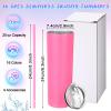 16 Packs Skinny Tumblers Bulk 20 oz Stainless Steel Double Wall Vacuum Insulated Tumbler Slim Water Cups with Lid and Straw for Travel DIY Hot Cold Drink, 16 Colors view 2
