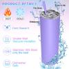 16 Packs Skinny Tumblers Bulk 20 oz Stainless Steel Double Wall Vacuum Insulated Tumbler Slim Water Cups with Lid and Straw for Travel DIY Hot Cold Drink, 16 Colors view 3