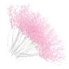 Veemoon 50Pcs Artificial Stem with Crystal Acrylic Drop String Pearls Sticks Bridal Wedding Pearl Bouquet for Home Party Decor Pink view 1