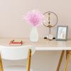 Veemoon 50Pcs Artificial Stem with Crystal Acrylic Drop String Pearls Sticks Bridal Wedding Pearl Bouquet for Home Party Decor Pink view 3