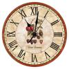Retro Cherry Round Clock 12Inch Round Clocks French Cherry Wall Clocks Battery Operated Wall Clocks Retro Rustic Style Kitchen Clock for Kitchen Dinning Room Birthday Housewarming Gift view 1