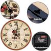 Retro Cherry Round Clock 12Inch Round Clocks French Cherry Wall Clocks Battery Operated Wall Clocks Retro Rustic Style Kitchen Clock for Kitchen Dinning Room Birthday Housewarming Gift view 3