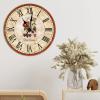 Retro Cherry Round Clock 12Inch Round Clocks French Cherry Wall Clocks Battery Operated Wall Clocks Retro Rustic Style Kitchen Clock for Kitchen Dinning Room Birthday Housewarming Gift view 4
