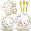 96 Pcs Fairy Plates and Napkins Party Supplies Talking Truly Fairy Tableware Set Tea Luncheon Party Decorations Favors for Girls Kids Birthday Baby Shower Serves 24 view 1
