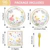 96 Pcs Fairy Plates and Napkins Party Supplies Talking Truly Fairy Tableware Set Tea Luncheon Party Decorations Favors for Girls Kids Birthday Baby Shower Serves 24 view 2