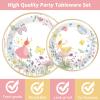 96 Pcs Fairy Plates and Napkins Party Supplies Talking Truly Fairy Tableware Set Tea Luncheon Party Decorations Favors for Girls Kids Birthday Baby Shower Serves 24 view 4