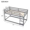 Harper & Bright Designs Low Bunk Bed Twin Over Twin, Wood Twin Bunk Bed Frame with Ladder and Guardrails, Kids Low Bunk Beds for Kids, Toddlers, Teens No Box Spring Needed (Gray) view 2