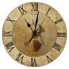 Vintage Fine Wines Quartz Art Clock Silent Non-Ticking Wooden Wall Clocks Vintage Grapes Wall Clock Farmhouse for Laundry Room Bedroom Round Clock 12Inch Birthday Housewarming Gift view 1