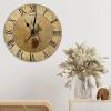 Vintage Fine Wines Quartz Art Clock Silent Non-Ticking Wooden Wall Clocks Vintage Grapes Wall Clock Farmhouse for Laundry Room Bedroom Round Clock 12Inch Birthday Housewarming Gift view 4
