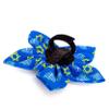THE WORTHY DOG Flower Collar Attachment for Dogs & Cats Soft Printed Polyester, Touch Fastener, Attaches to Any Collar - Menorah Pattern, Blue, Small view 3