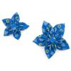 THE WORTHY DOG Flower Collar Attachment for Dogs & Cats Soft Printed Polyester, Touch Fastener, Attaches to Any Collar - Menorah Pattern, Blue, Small view 4
