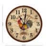 Hen Themed Rooster Art Clock Rustic Rooster Hen Good Morning Hanging Wall Clocks Silent Non-Ticking Wall Clock 15Inch Round Wall Clock Shabby Chic for Bathroom Bedroom Birthday Housewarming Gift view 2