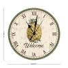 Retro Pineapple Art Clock 10Inch Round Clocks Pineapple Summer Welcome Wall Clocks Silent Non-Ticking Clock Farmhouse Home Decoration Kitchen Clock for Kitchen Bedroom Office Birthday Gift view 2