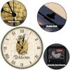 Retro Pineapple Art Clock 10Inch Round Clocks Pineapple Summer Welcome Wall Clocks Silent Non-Ticking Clock Farmhouse Home Decoration Kitchen Clock for Kitchen Bedroom Office Birthday Gift view 3