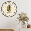 Retro Pineapple Art Clock 10Inch Round Clocks Pineapple Summer Welcome Wall Clocks Silent Non-Ticking Clock Farmhouse Home Decoration Kitchen Clock for Kitchen Bedroom Office Birthday Gift view 4