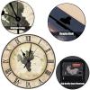 Grape Wine Cellar Art Clock French Vintage Grape Wooden Wall Clocks Non Ticking Operated Wall Clock 12Inch Round Wall Clock Vintage Retro for Home Office School Birthday Housewarming Gift view 3
