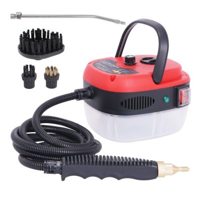 wzfdm Handheld Steam Cleaner with Extension Hose,-Piece Accessory Set, Chemical-Free Cleaning,Red