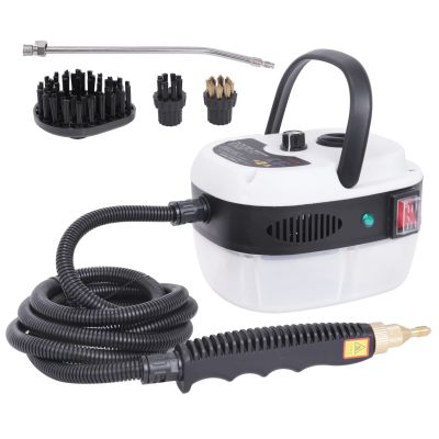 wzfdm Handheld Steam Cleaner with Extension Hose,-Piece Accessory Set, Chemical-Free Cleaning,White