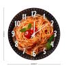 Spaghetti Tomato Italy Noodles Wooden Decorative Wall Clock 12Inch Round Clocks Food Kitchen Decorative Wall Clocks Silent Non-Ticking Clock Restaurant Clock Modern Decor for Kitchen Dinning Room view 2