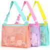 Tagitary Beach Toy Mesh Beach Bag Kids Shell Collecting Bag Beach Sand Toy Shells Beach Toys Swimming Accessories for Boys and Girls(Only Bags,A Set of 3) view 1