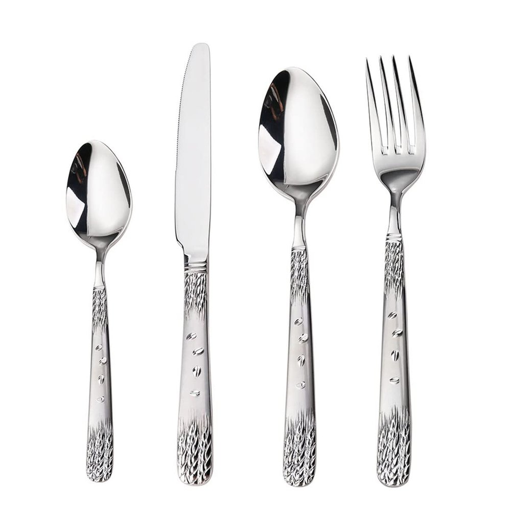 Flatware Cutlery Silverware Set 16 Pieces, Twee Stainless Steel Utensils Set for Home Kitchen Restaurant Hotel, Tableware Set Service for 4, Include Knife/Fork/Spoon, Reusable