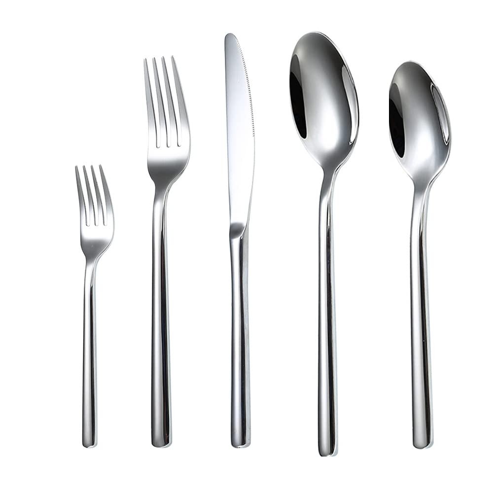 40-Piece Silverware Set Service for 8,Premium Stainless Steel Flatware Set,Mirror Polished Cutlery Utensil Set,Durable Home Kitchen Eating Tableware Set,Include Fork Knife SpoonSet,Dishwasher Safe