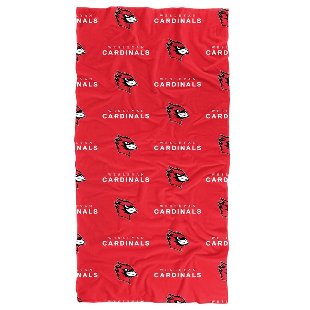 LOGOVISION Wesleyan University Beach Towel/Bath Towel, 30"x60" Logo Pattern