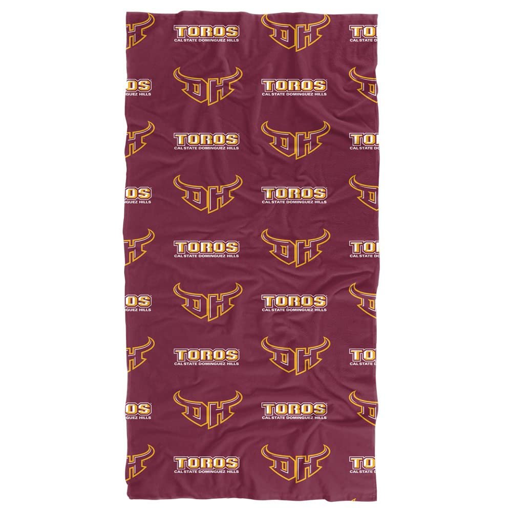LOGOVISION California State University, Dominguez Hills Beach Towel/Bath Towel, 30"x60" Logo Pattern