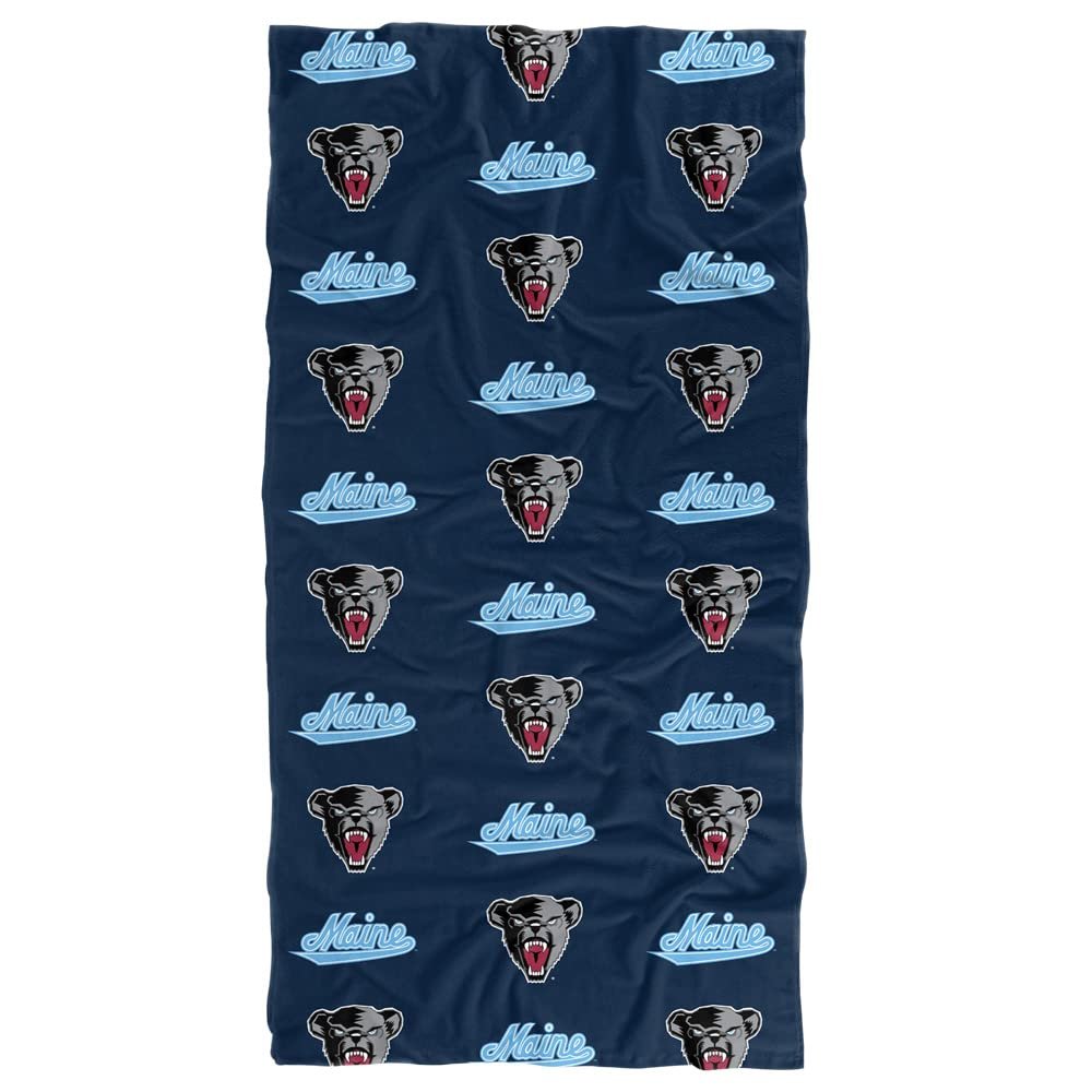 LOGOVISION University of Maine Beach Towel/Bath Towel, 30"x60" Logo Pattern