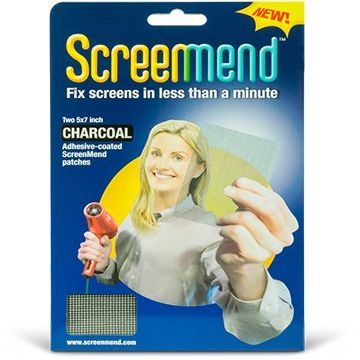 Window Screen Repair Kit - 5"x7" Patch Charcoal (2 Patches) Set of 3