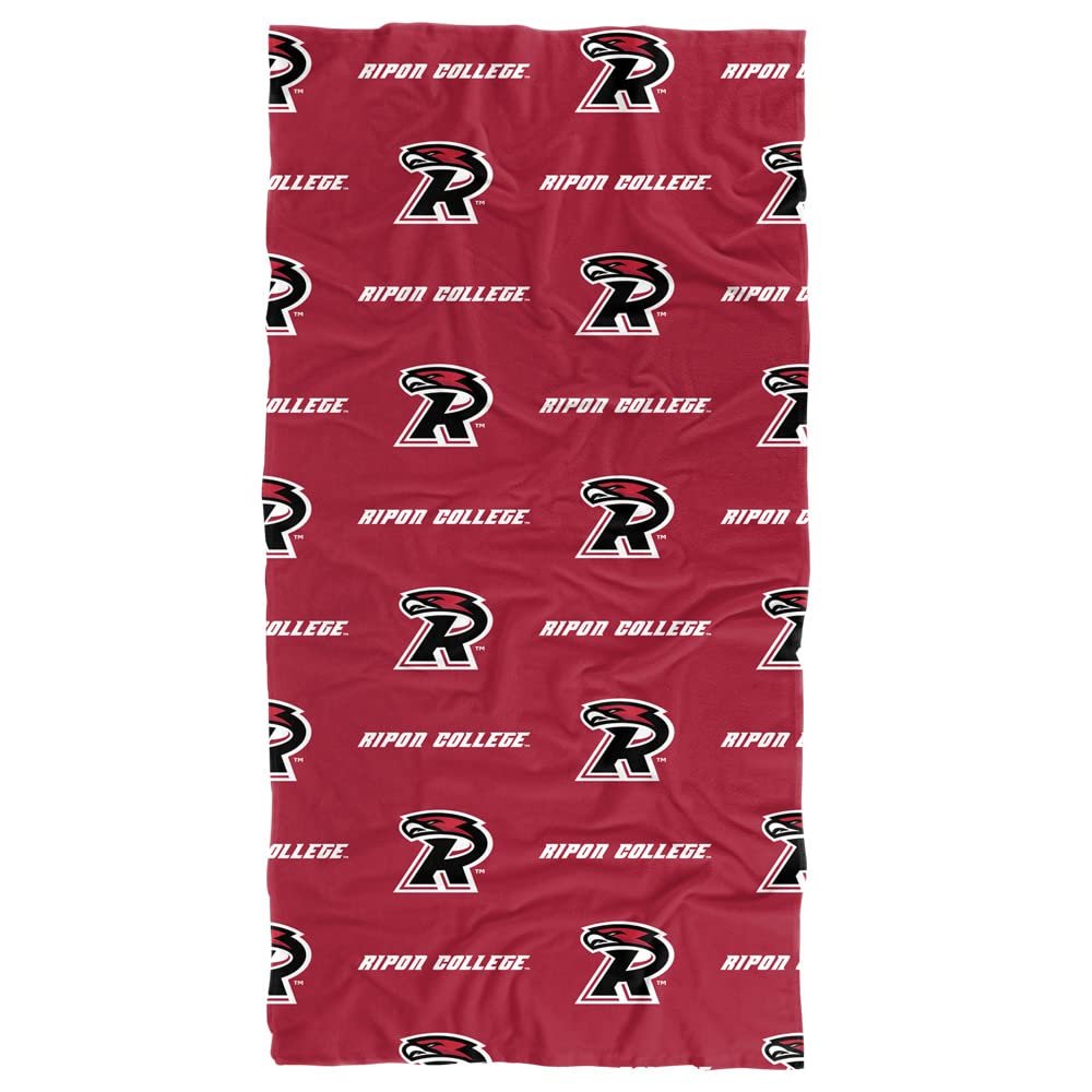 LOGOVISION Ripon College Beach Towel/Bath Towel, 30"x60" Logo Pattern