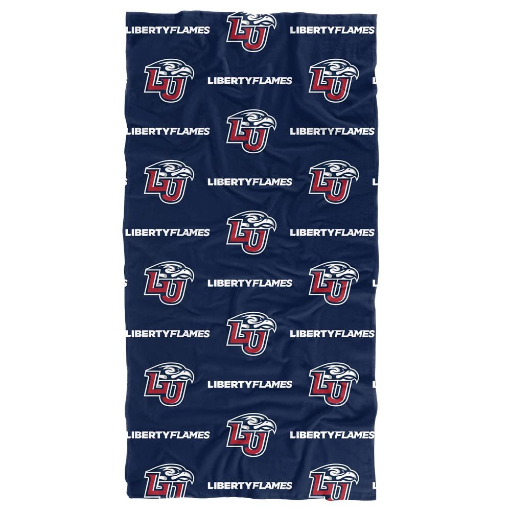 LOGOVISION Liberty University Beach Towel/Bath Towel, 30"x60" Logo Pattern