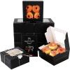 qiqee Black Cookie Boxes with Window 100packs 6x6x3 Black Bakery Box Pastry Box for Wedding Favor Birthday  Party view 1