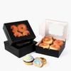 qiqee Black Cookie Boxes with Window 100packs 6x6x3 Black Bakery Box Pastry Box for Wedding Favor Birthday  Party view 3