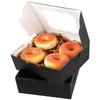 qiqee Black Cookie Boxes with Window 100packs 6x6x3 Black Bakery Box Pastry Box for Wedding Favor Birthday  Party view 4