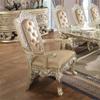 Acme Vatican Arm Chair (Set-2) in Synthetic Leather & Champagne Silver view 1