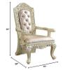 Acme Vatican Arm Chair (Set-2) in Synthetic Leather & Champagne Silver view 2