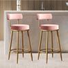 Natliedop Barstools Set of 2, Bar Stool Upholstered Counter Hight Barstools with Gold Legs, Kitchen Counter Bar Chairs with Back, 330 LBS Capacity view 2
