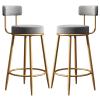 Bar Stools Set of 2 Barstools Velvet Stool Bar Chairs with Back and Footstool, Non-Slip Feet, Bar Stool Kitchen Stools Dining Chairs (Seat Height 25.6in/29.5in) view 1