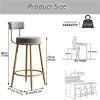 Bar Stools Set of 2 Barstools Velvet Stool Bar Chairs with Back and Footstool, Non-Slip Feet, Bar Stool Kitchen Stools Dining Chairs (Seat Height 25.6in/29.5in) view 2