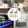 Bar Stools Set of 2 Barstools Velvet Stool Bar Chairs with Back and Footstool, Non-Slip Feet, Bar Stool Kitchen Stools Dining Chairs (Seat Height 25.6in/29.5in) view 3