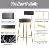 Bar Stools Set of 2 Barstools Velvet Stool Bar Chairs with Back and Footstool, Non-Slip Feet, Bar Stool Kitchen Stools Dining Chairs (Seat Height 25.6in/29.5in) view 4