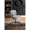 Acme Siecross Office Chair with Wooden Arm in Vintage White Top Grain Leather view 2