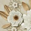 Touch of Class Blooming Assemblage Dimensional Metal Floral Wall Art Sculpture Ivory/Gold 39 in wide x 3.5 in deep x 27 in high view 4
