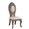 Acme Furniture Set of 2 PU Upholstered Side Chairs, Brown/Gold view 1