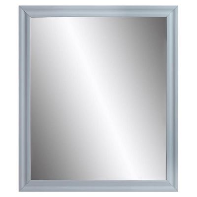 Acme Gaines Rectangle Wooden Frame Mirror in Gray High Gloss